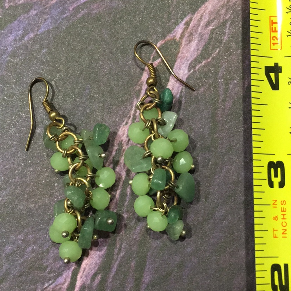 Stone Beaded Dangle Earrings